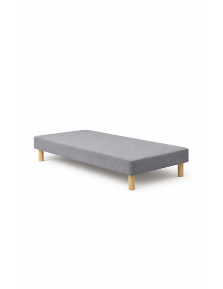 SOMMIER TAPISSIER GRIS 90x200 cm | FABRICATION FRANÇAISE ARTISANALE | PIEDS OFFERTS | HAUTEUR avec PIEDS 27 cm