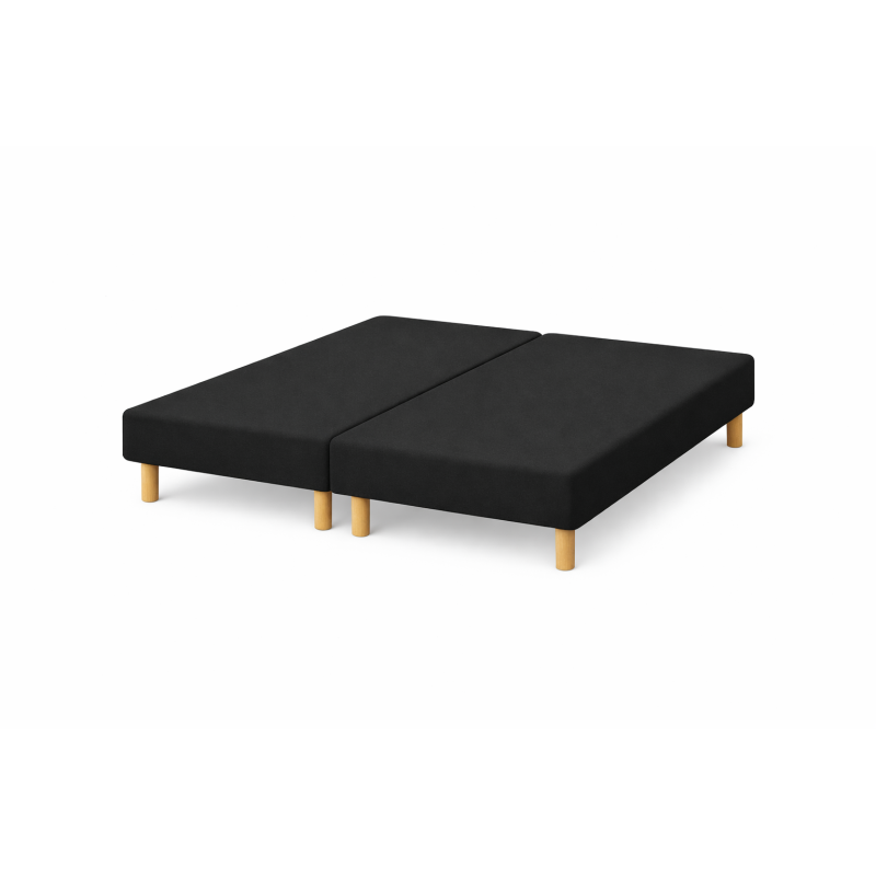 Sommier Tapissier Noir 100x200 x2  200x200| FABRICATION FRANÇAISE ARTISANALE | PIEDS OFFERTS