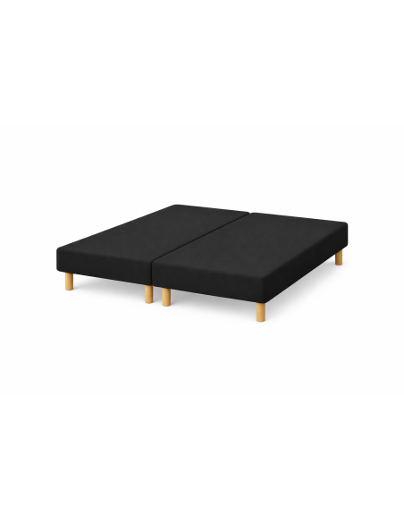 SOMMIER TAPISSIER NOIR 100x200x2 (200x200) | FABRICATION FRANÇAISE ARTISANALE | PIEDS OFFERTS | HAUTEUR avec PIEDS 27 cm