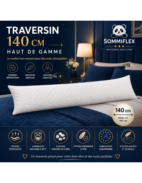 TRAVERSIN 140 cm FERME en MÉMOIRE de FORME