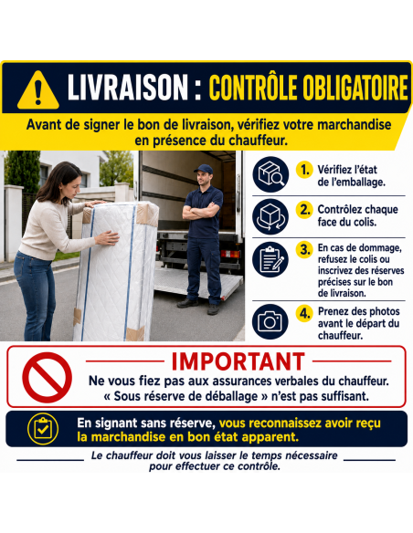 SOMMIER TAPISSIER NOIR 140x200 cm | FABRICATION FRANÇAISE ARTISANALE | PIEDS OFFERTS | HAUTEUR avec PIEDS 27 cm