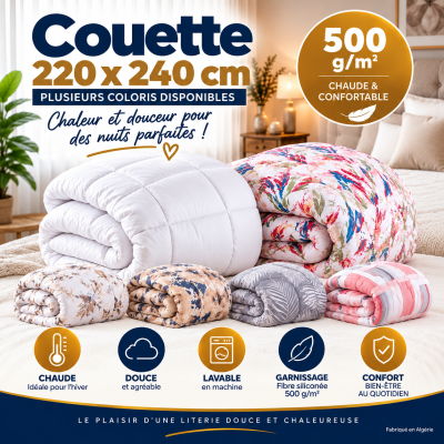 Couette 4 Saisons Très Chaude  Moelleuse et Thermorégulatrice 220x240 2
