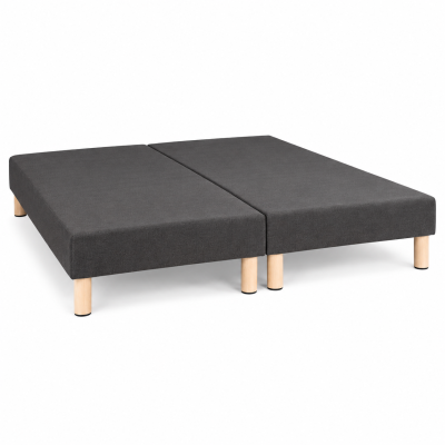 SOMMIER TAPISSIER MARRON 140x190 cm | FABRICATION FRANÇAISE ARTISANALE | PIEDS OFFERTS | HAUTEUR avec PIEDS 27 cm 2