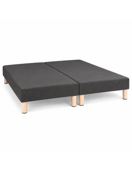 SOMMIER TAPISSIER MARRON 70x200x2 (140x200) | FABRICATION FRANÇAISE ARTISANALE | PIEDS OFFERTS | HAUTEUR avec PIEDS 27 cm