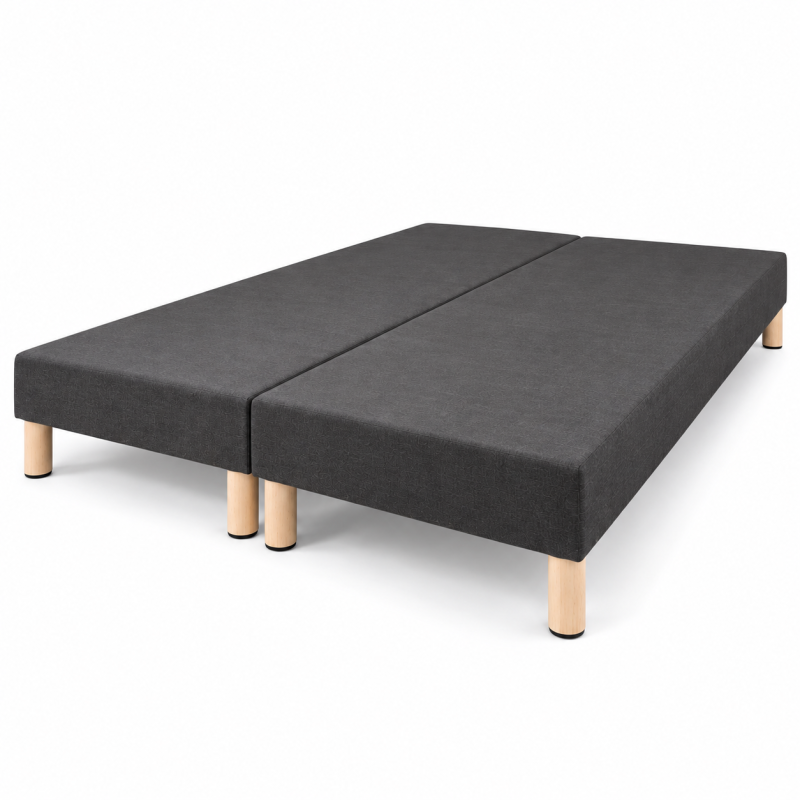 SOMMIER TAPISSIER MARRON 80x200x2 (160x200) | FABRICATION FRANÇAISE ARTISANALE | PIEDS OFFERTS | HAUTEUR avec PIEDS 27 cm