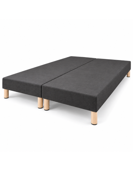 SOMMIER TAPISSIER MARRON 80x200x2 (160x200) | FABRICATION FRANÇAISE ARTISANALE | PIEDS OFFERTS | HAUTEUR avec PIEDS 27 cm