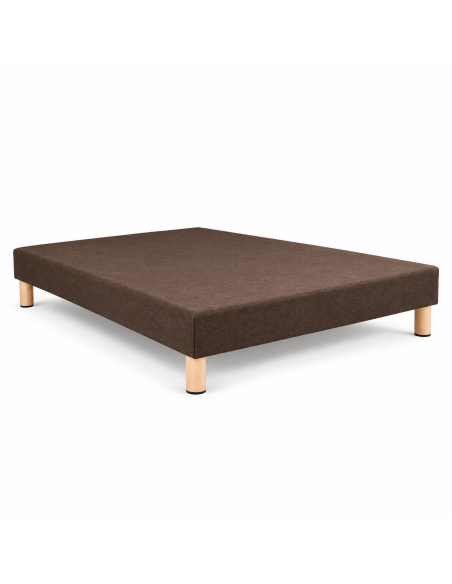 SOMMIER TAPISSIER MARRON 120x190 cm | FABRICATION FRANÇAISE ARTISANALE | PIEDS OFFERTS | HAUTEUR avec PIEDS 27 cm