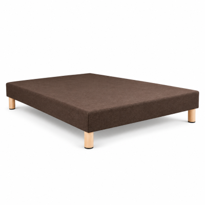 SOMMIER TAPISSIER MARRON 140x190 cm | FABRICATION FRANÇAISE ARTISANALE | PIEDS OFFERTS | HAUTEUR avec PIEDS 27 cm 2