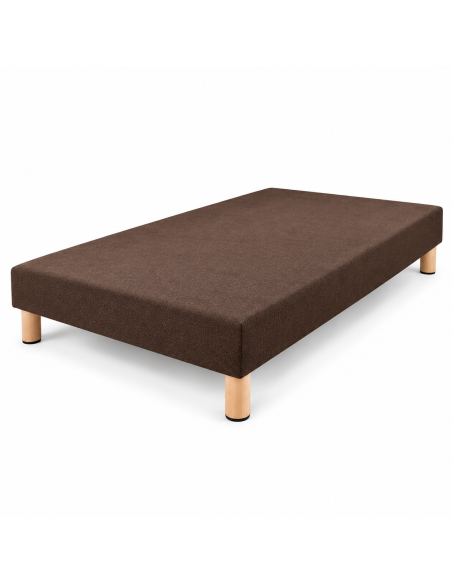 SOMMIER TAPISSIER MARRON 160x200 cm | FABRICATION FRANÇAISE ARTISANALE | PIEDS OFFERTS | HAUTEUR avec PIEDS 27 cm